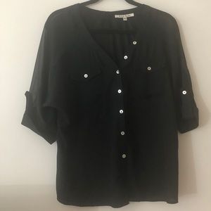 Black three quarter length top